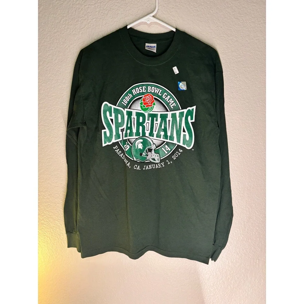 Michigan State Spartans 100th Rose Bowl Game‎ Long Sleeve Shirt Men's M NWT